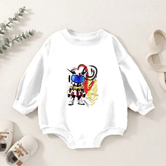 Chibi Mecha: A Cute Cyberpunk Design 8 Baby Romper Sweatshirts