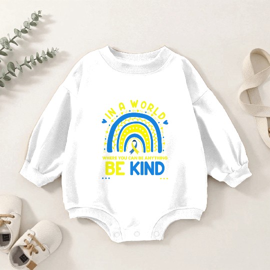 Be Kind Down syndrome Awareness October Teacher Baby Romper Sweatshirts