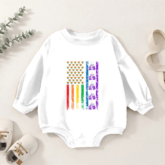 American Sports Rainbow Flag LGBT Pride Month Baby Romper Sweatshirts
