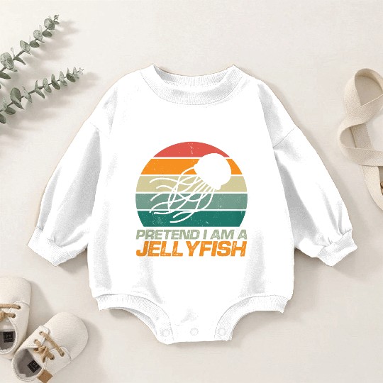 Retro Pretend I m A Jellyfish Ocean Lover Vintage Baby Romper Sweatshirts