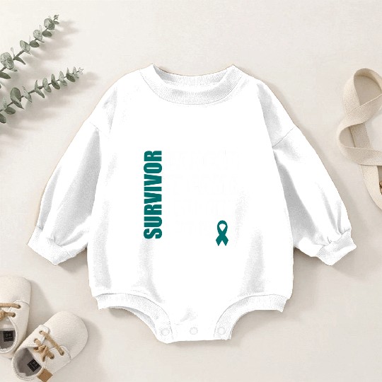 Ovarian Cancer Fight Cancer Ribbon Baby Romper Sweatshirts