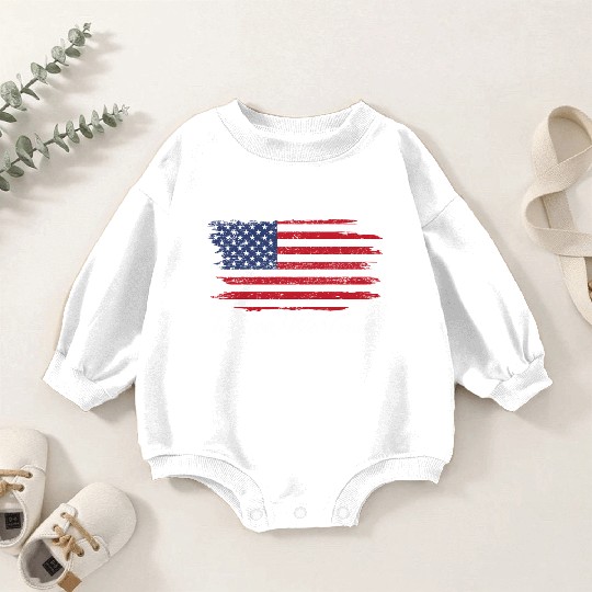 In God We Trust Us Flag Patriotic Baby Romper Sweatshirts
