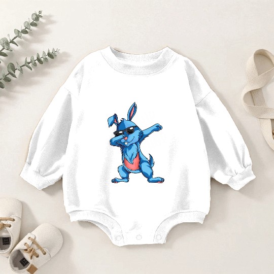 Hip Hop Dabbing Bunny Easter Day Baby Romper Sweatshirts