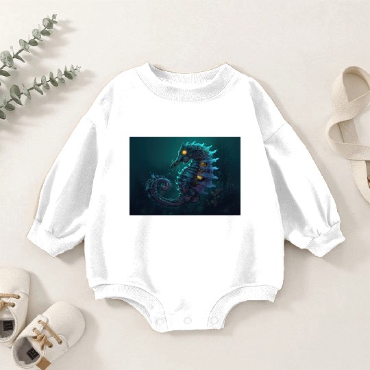 Neon Shark Attack Baby Romper Sweatshirts