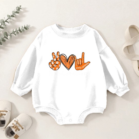 Peace Love Kindness I Love You Sign Language Anti Baby Romper Sweatshirts