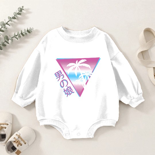 Femboy 80S 90S Palm Tree Japanese Vaporwave Aesthe Baby Romper Sweatshirts