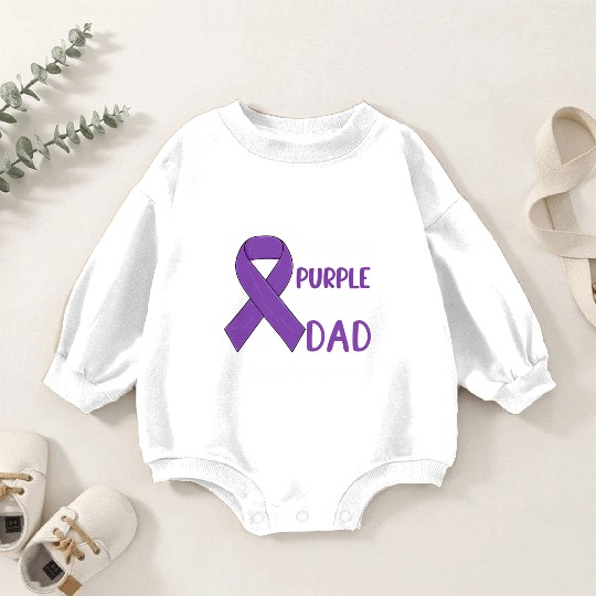 I Wear Purple For My Dad Epilepsy Awareness Epilep Baby Romper Sweatshirts