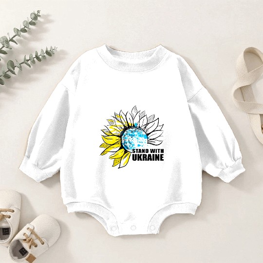 Sunflower Ukrainian Flag I Stand With Ukraine Ukra Baby Romper Sweatshirts