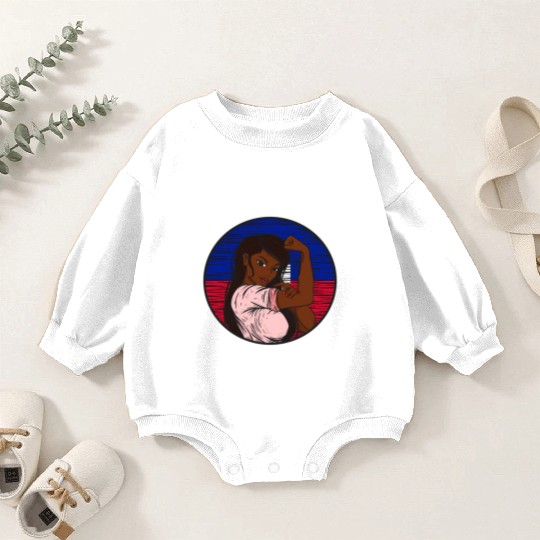 Patriotic Haitian Flag Haiti Proud Haitian Baby Romper Sweatshirts