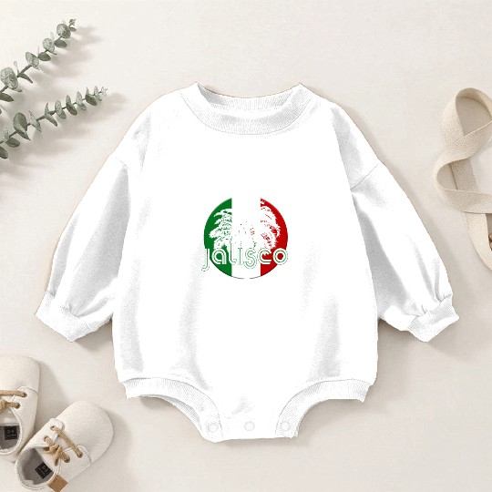 Jalisco Mexico Flag Native Palm Tree Mexican Baby Romper Sweatshirts