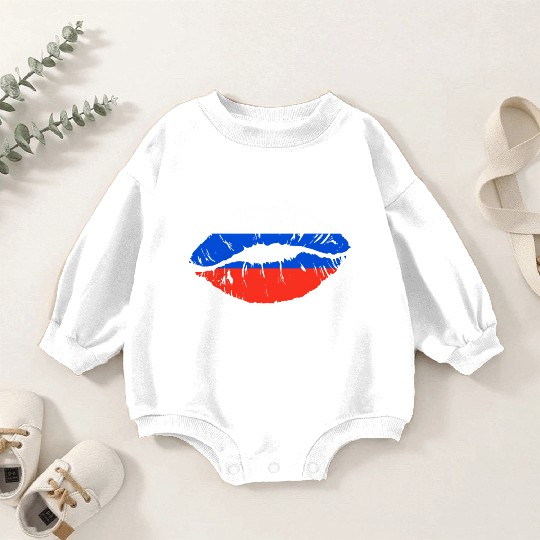 Russian Flag Lips For Russians Russia Baby Romper Sweatshirts