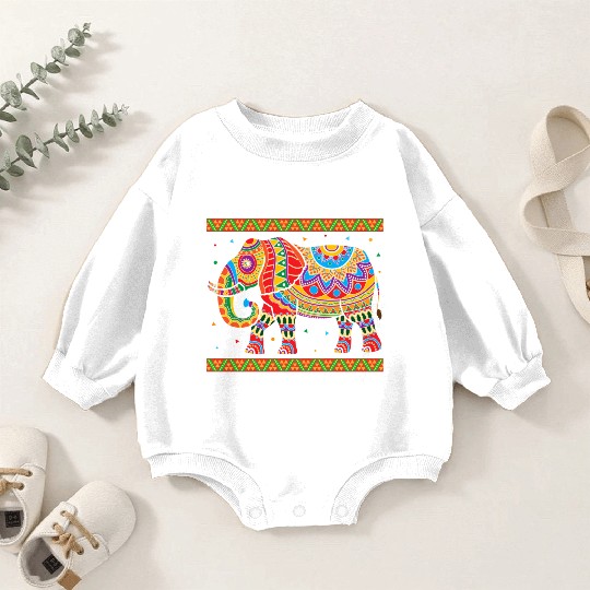 Indian Elephant Colorful Animal Africa Zookeeper S Baby Romper Sweatshirts