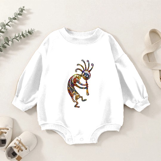 Native American Kokopelli With Ornaments Baby Romper Sweatshirts