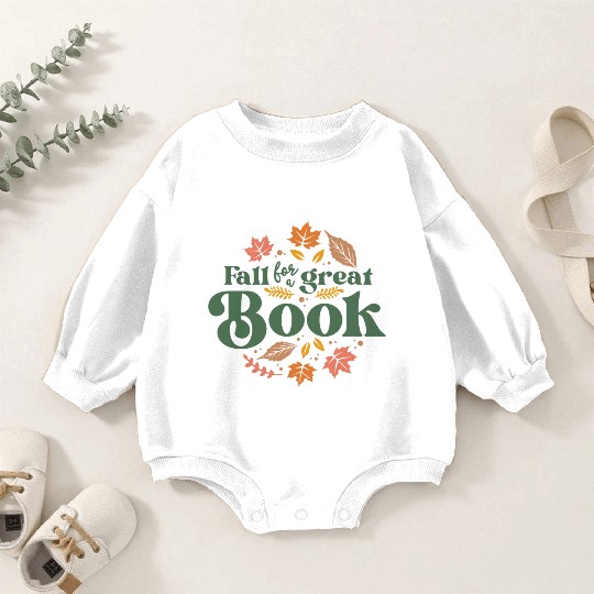 Fall For A Great Book Reading Librarian Autumn Baby Romper Sweatshirts