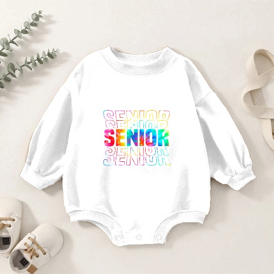 Tie Dye Senior 2023 Class Of 2023 Graduation Back Baby Romper Sweatshirts