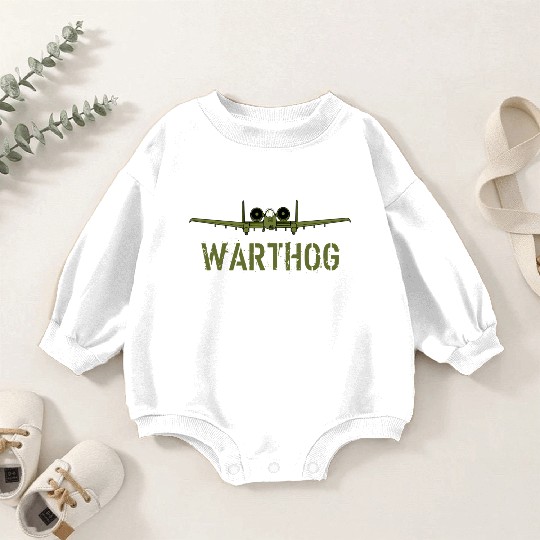 Olive Green A-10 Warthog Art-Usa Military Jets Baby Romper Sweatshirts
