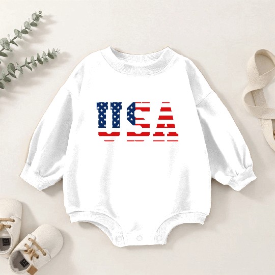 Usa Patriotic American Flag Red White Blue Baby Romper Sweatshirts
