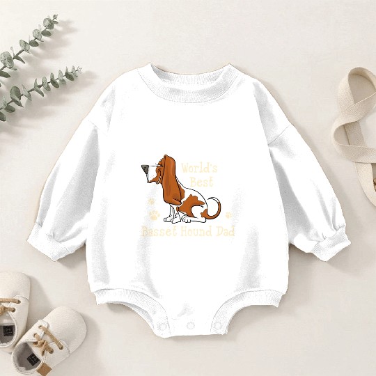 World s Best Basset Hound Dad Dog Owner Baby Romper Sweatshirts