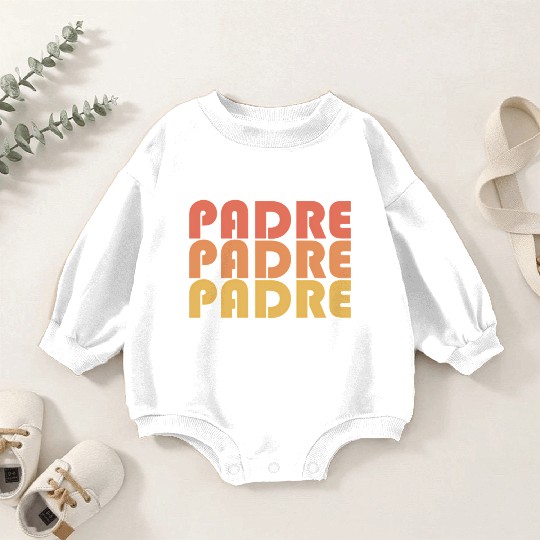 Padre Typography 1970S Baby Romper Sweatshirts