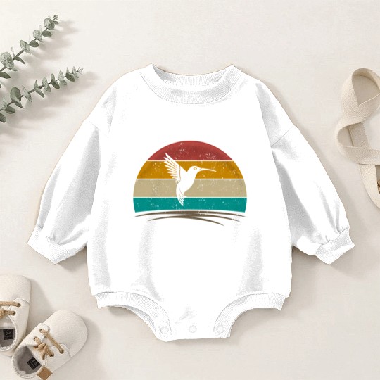Hummingbird Distressed Hummingbird Baby Romper Sweatshirts
