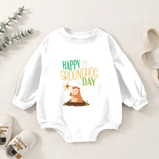 Groundhog Day 2021 Happy Ground Hog Baby Romper Sweatshirts