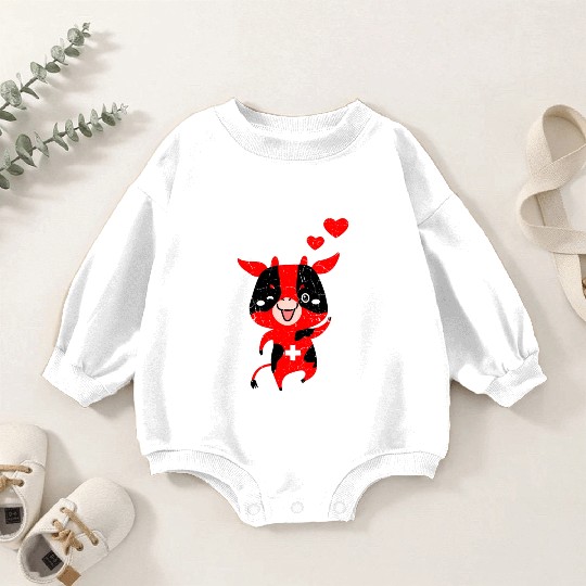 Switzerland Swiss Cow Baby Romper Sweatshirts