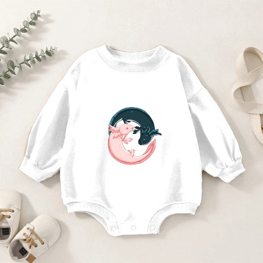 Yin Yang Axolotls Zen Axolotl Meditation Yoga Baby Romper Sweatshirts