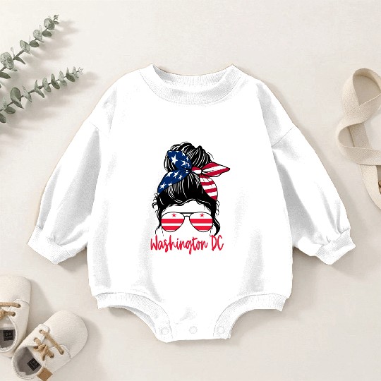 Washington Dc Washington Dc Flag Statefriend Baby Romper Sweatshirts