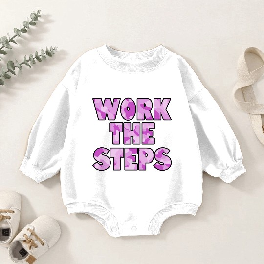 Work the Steps purple camo Baby Romper Sweatshirts
