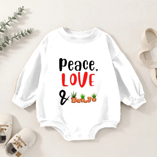 Peace Love and Plants Baby Romper Sweatshirts