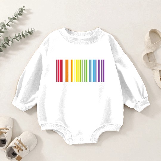 Proud Star Rainbow Barcode LGBTQ Pride Month Gift Baby Romper Sweatshirts