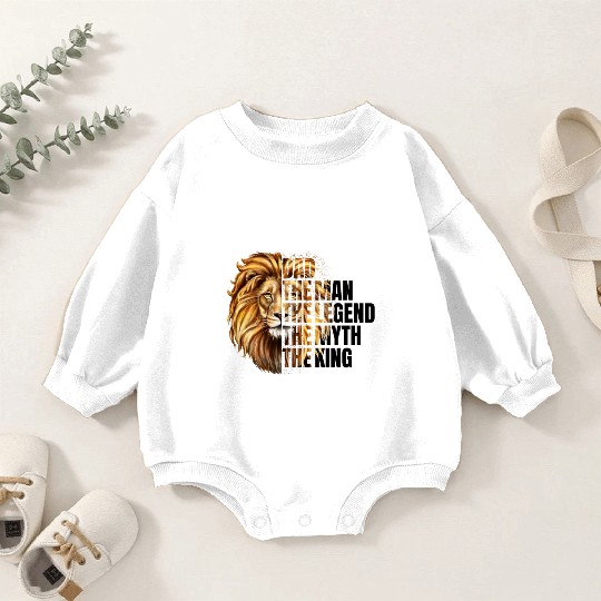 Dad the Man the Legend Leopard Lion Png Baby Romper Sweatshirts