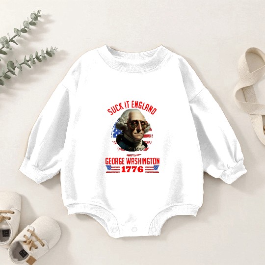 George Washington 1776 Suck it England USA Baby Romper Sweatshirts