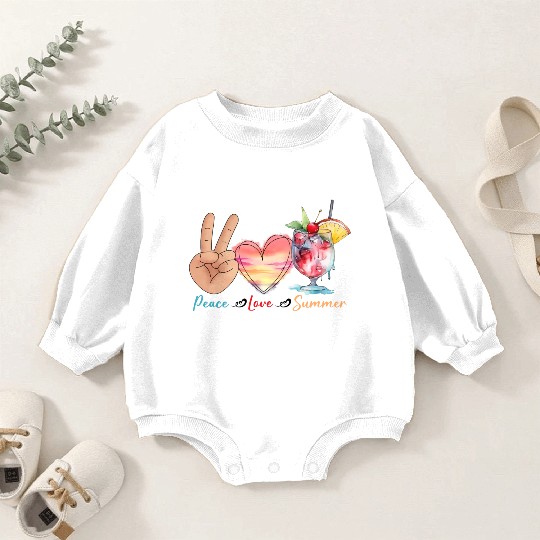 peace love summer Baby Romper Sweatshirts