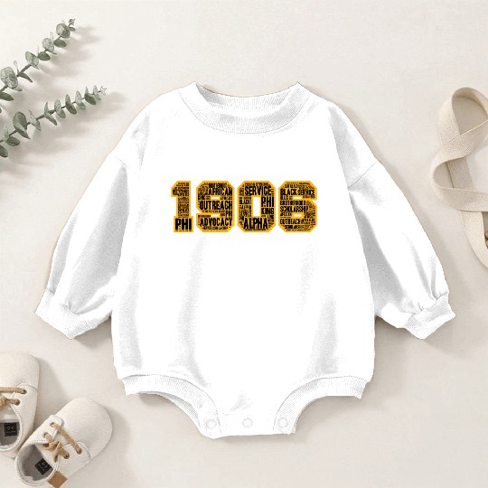 Mens Alpha African Fraternity Hand Sign 1906 Words Baby Romper Sweatshirts