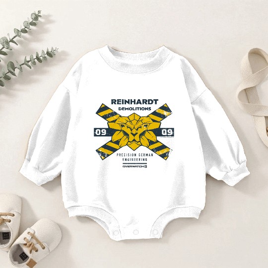 Overwatch 2 Reinhardt Demolitions Icon Logo Baby Romper Sweatshirts