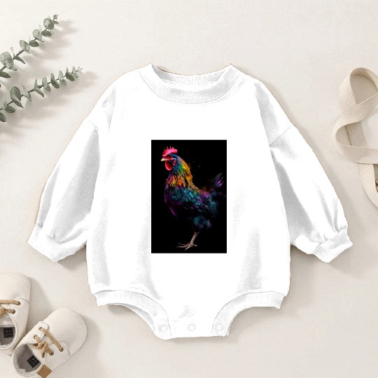 Chicken Colorful Farmer Baby Romper Sweatshirts