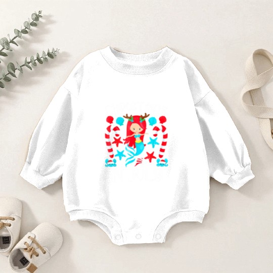 Christmas In July Cute Mermaid Summer Baby Romper Sweatshirts