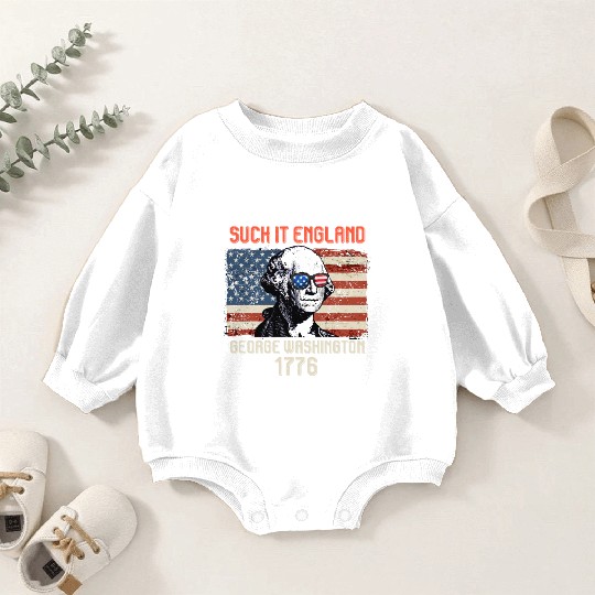 Suck it England George Washington 1776 USA Baby Romper Sweatshirts