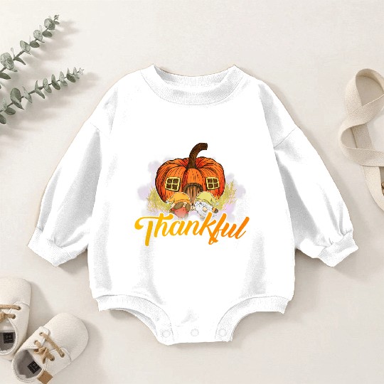 Thankful Pumpkin Happpy Thanksgiving Day Autumn Baby Romper Sweatshirts