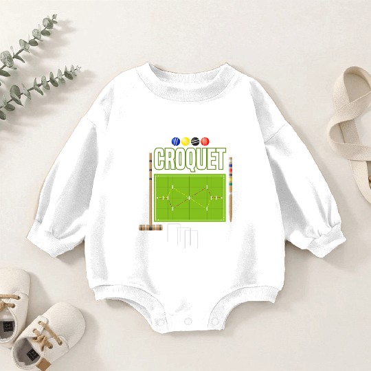 Croquet Player Garden Croquet Golf Sport Baby Romper Sweatshirts