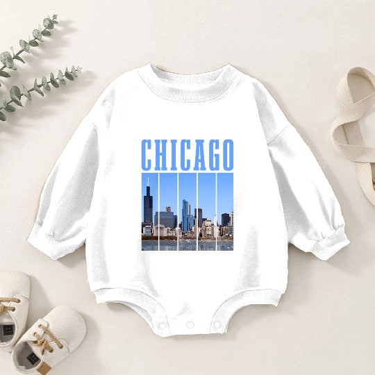 Chicago yline Illinois Vintage Pride Baby Romper Sweatshirts