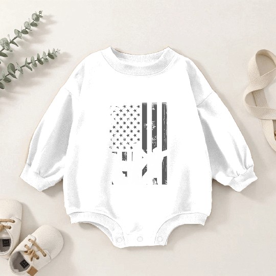 Usa Flag Line American Flag Patriotic Lines Baby Romper Sweatshirts
