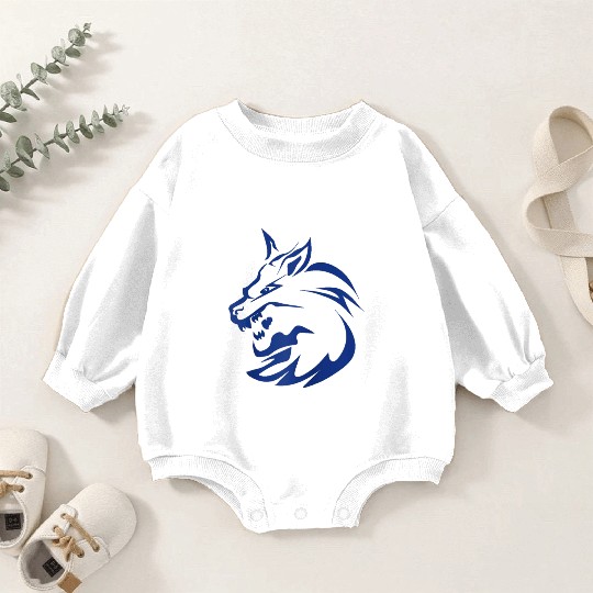 lightning lone wolf design raglan baseball Baby Romper Sweatshirts Tan