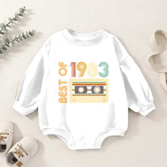Born In 1983 Best Of 1983 Cassette Tape Baby Romper Sweatshirts