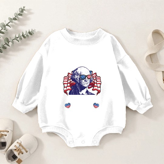 Too cool for British rule George Washington Baby Romper Sweatshirts