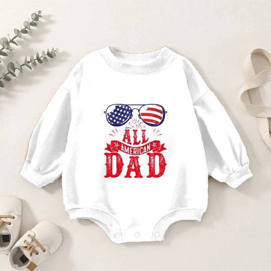 All American Dad America Pride US Patriot Baby Romper Sweatshirts