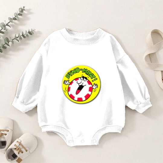 Vintage Scratch And Sniff Sticker Peppermint Dyno- Baby Romper Sweatshirts