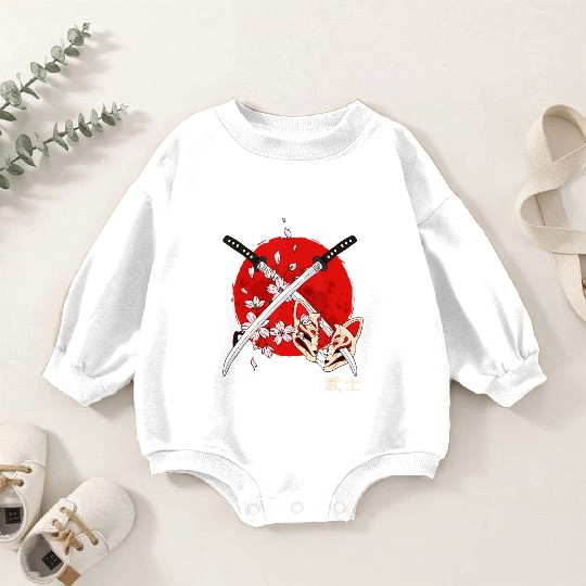 Ancient Japanese Cherry Blossom Samurai Katana Swo Baby Romper Sweatshirts