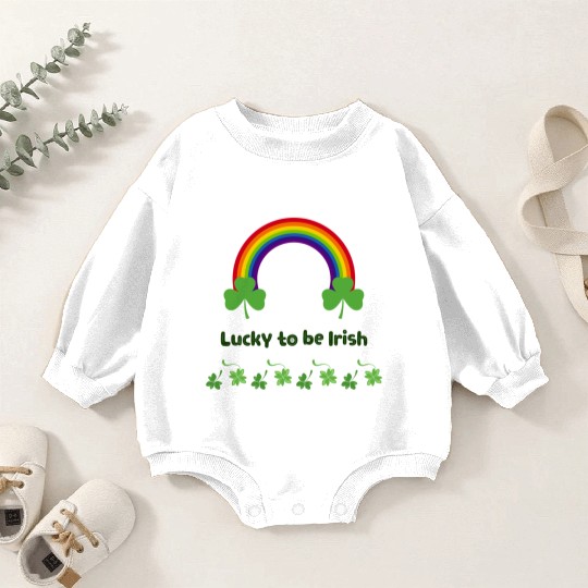 Lucky to be Irish green Baby Romper Sweatshirts